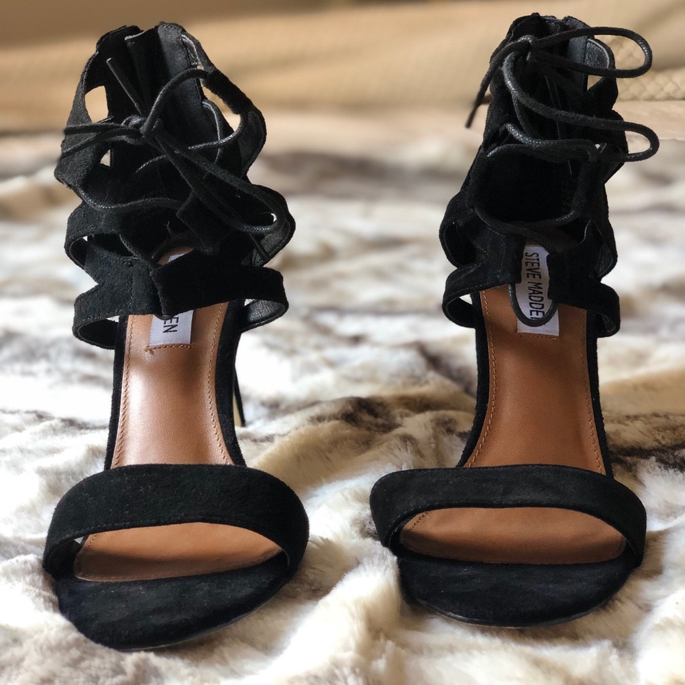 Black suede FrankIii heels